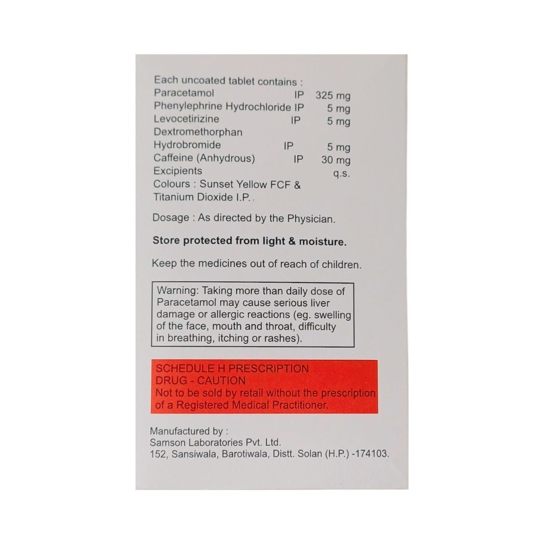 ALKOF COLD & FLU TAB - Generic for CROCIN COLD & FLU | D-COLD TOTAL | NICIP COLD & FLU (Paracetamol + Caffeine + Phenylephrine)