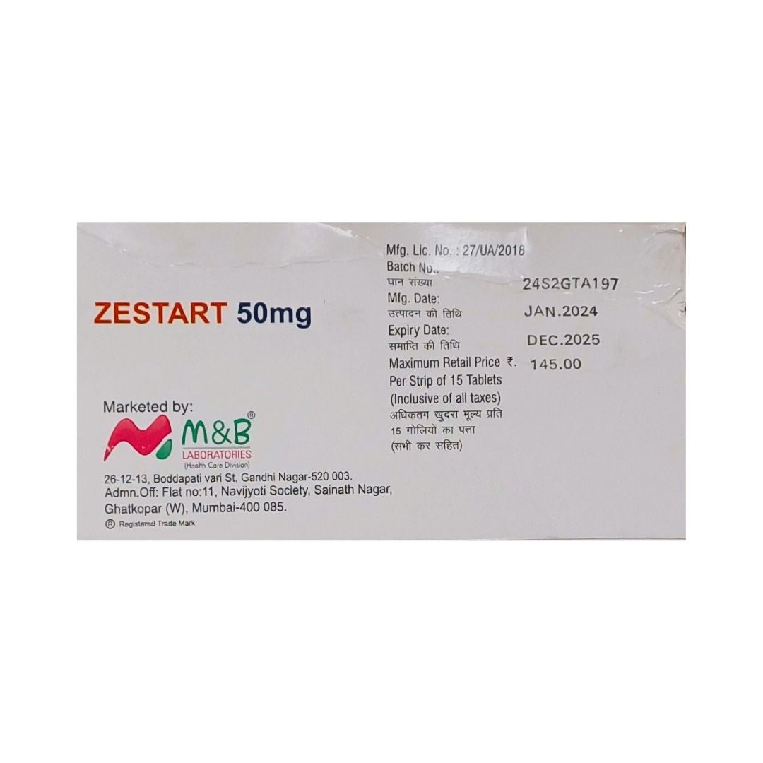 ZESTART 50MG Tab (15's)
