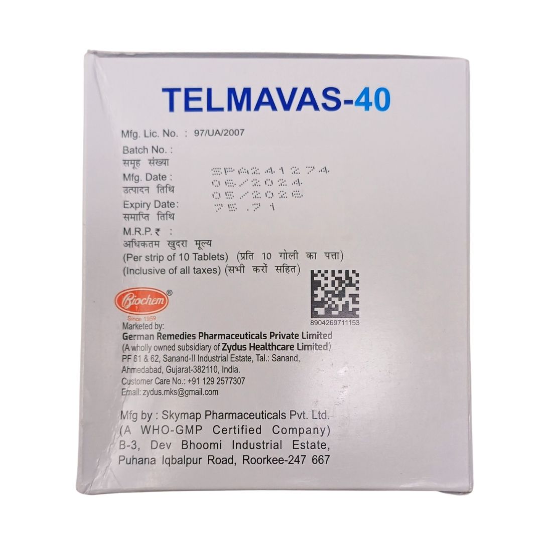 TELMAVAS 40 MG TAB