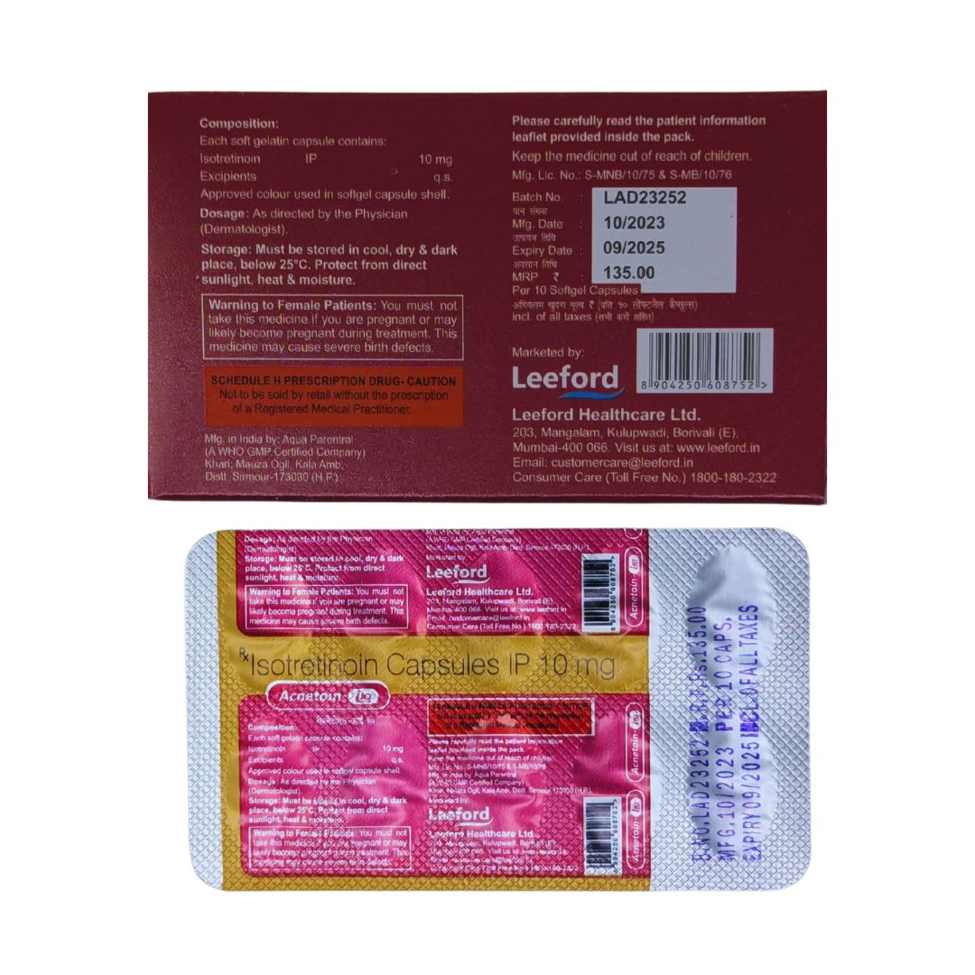 ACNETOIN I10 SG Cap (10's)