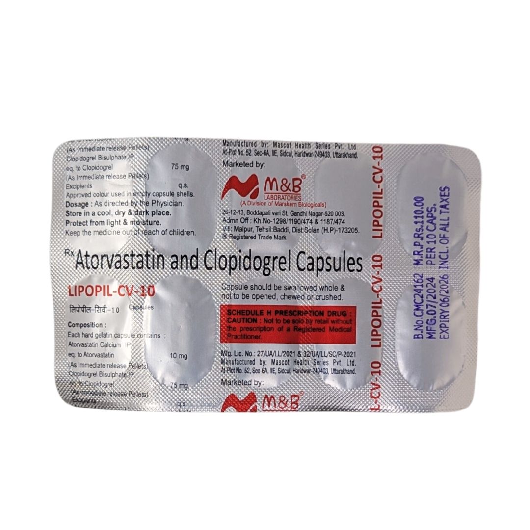 LIPOPIL CV 10MG CAPS - Generic for CLOPITAB CV 10 | LIPICURE CV 10 | C Bharat Vikas Parishad Charitable Trust LIPOPIL CV 10MG CAPS - Generic for CLOPITAB CV 10 | LIPICURE CV 10 | C Bharat Vikas Parishad Charitable Trust