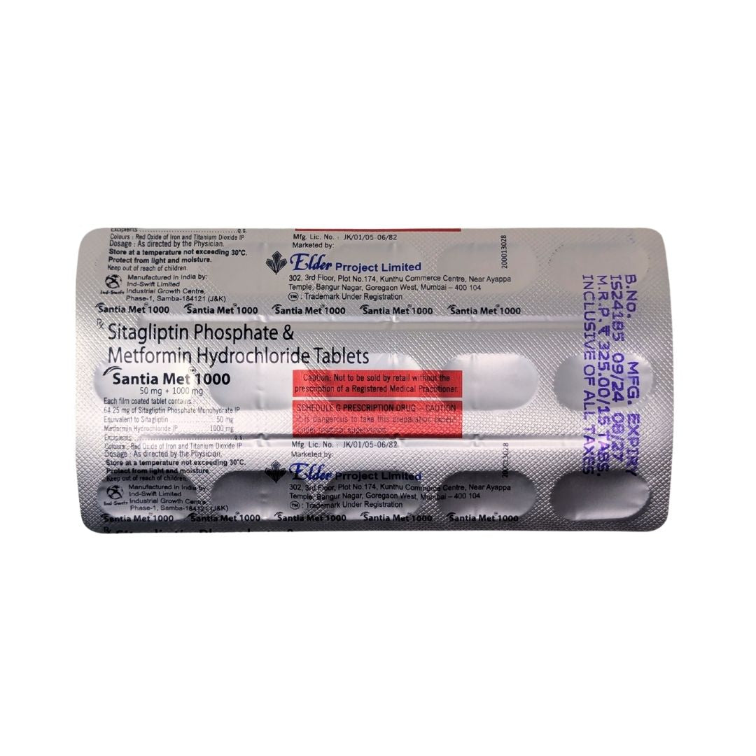 SANTIA MET 50/1000MG TAB(15'S)