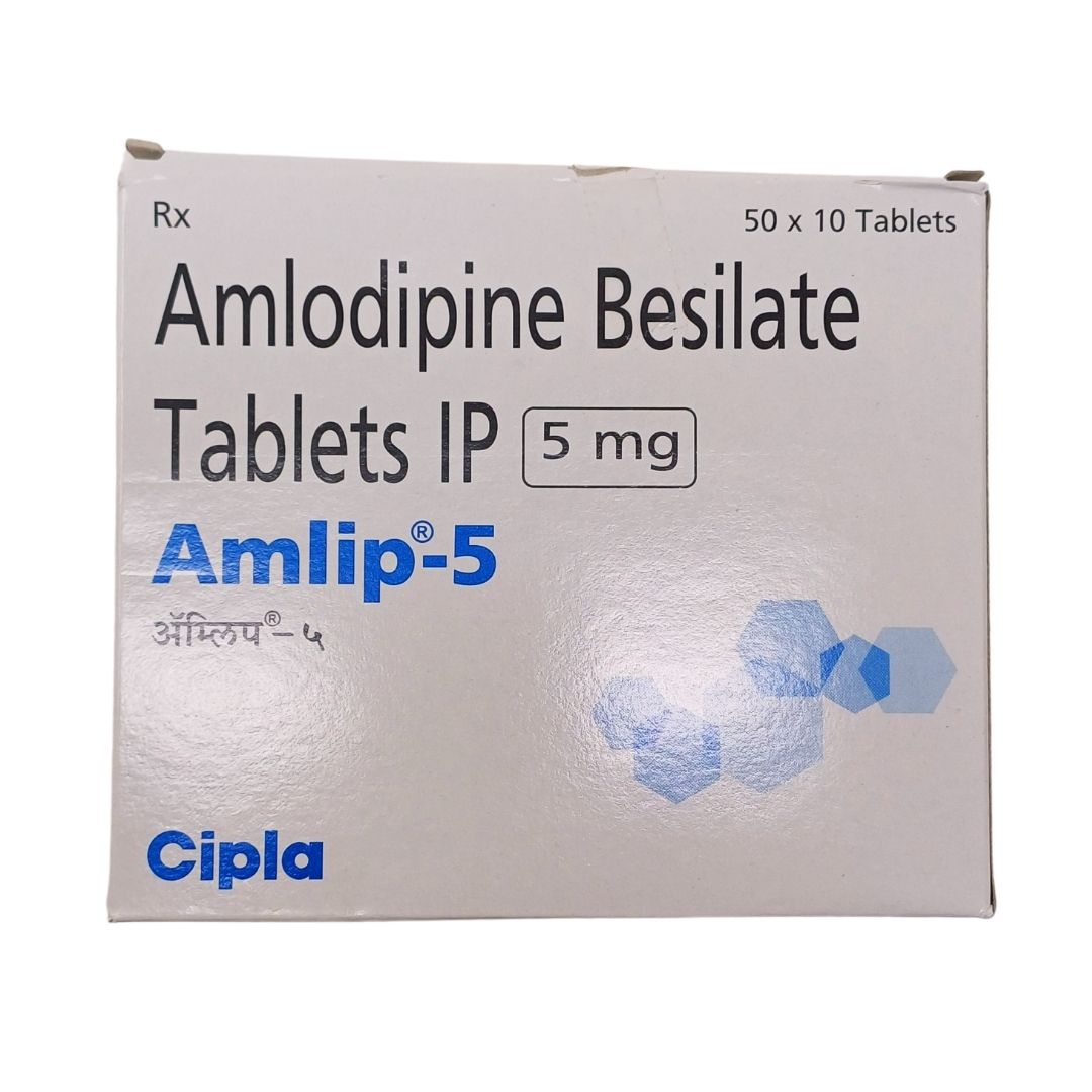 AMLIP 5 - Strip of 10 Amlodipine 5 MG Tablets for Hypertension
