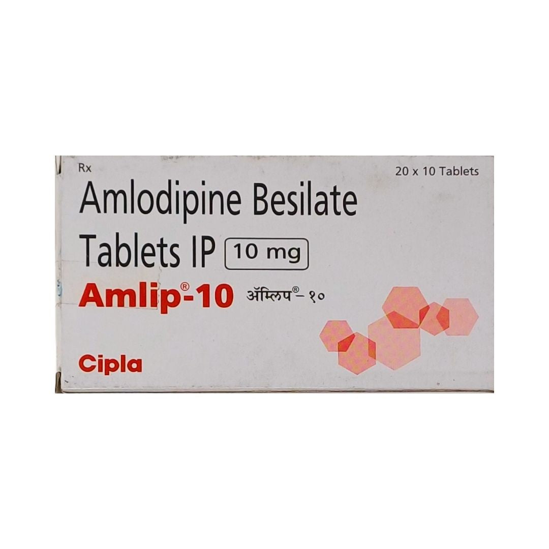 AMLIP 10 - Strip of 10 Amlodipine 10 MG Tablets for Hypertension